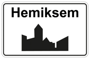 Bord met naam van Hemiksem