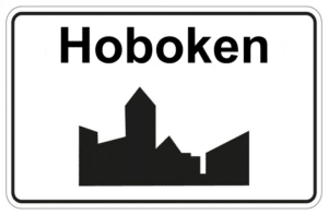 Bord met naam van Hoboken
