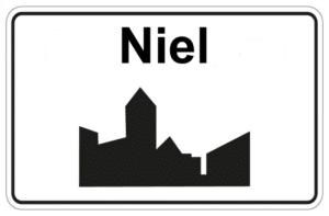 Bord met de naam Niel
