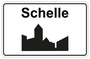 Bord met de naam Schelle