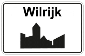 Bord met silhouet van Wilrijk